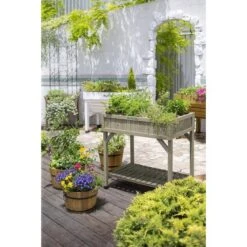 Vegtrug Kruidentafel 58 × 78 × 80 Cm - Grijs -Outdoor Tuinonderhoudswinkel 1540756750 1 600