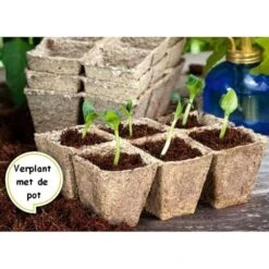 Vezelpotjes Vierkant Biologisch Afbreekbaar - 6 × 6 Cm - Set Van 24 Stuks -Outdoor Tuinonderhoudswinkel kokos potjes vierkant 6 cm 1519297688 1 600