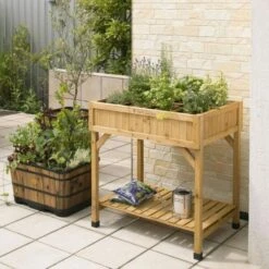 Vegtrug Kruidentafel 58 × 78 × 80 Cm - Naturel -Outdoor Tuinonderhoudswinkel plantentafel kruidentafel 1540759393 1 600