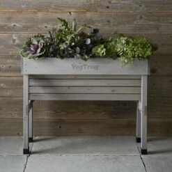 Vegtrug Verhoogde Kweektafel Grijs - 100 × 80 × 80 Cm -Outdoor Tuinonderhoudswinkel vegtrug grijs 1 m 1517220431 1 600