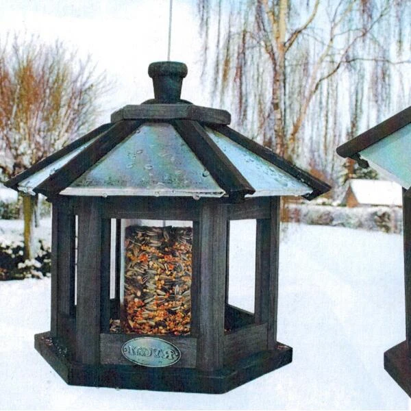 Vogelvoederhuis Met Ingebouwde Zadensilo - Zeskant 4 Vogelvoederhuis Met Ingebouwde Zadensilo - Zeskant - Afbeelding 2